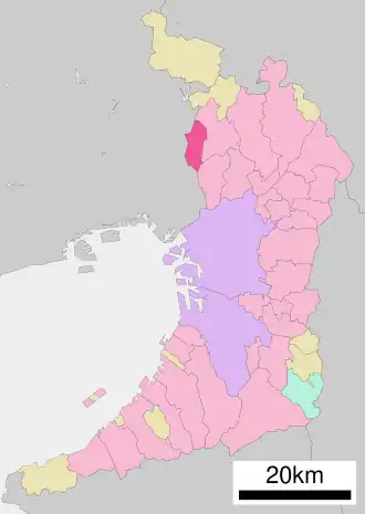 Lage Ikedas in der Präfektur