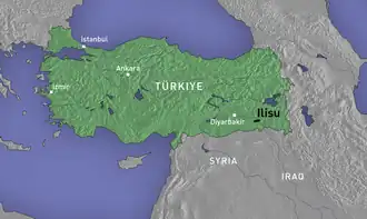 Lage des geplanten Staudammes im Südosten der Türkei