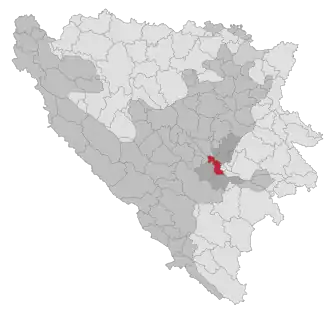 Lage der Gemeinde Ilidža in Bosnien und Herzegowina (anklickbare Karte)