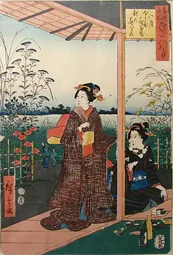 Illustration zum Genji Monogatari aus dem 19. Jh., Musée Saint-Remi