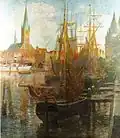 Harald Friedrich: Im Hafen von Lübeck, o. J.