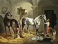 Adolf Friedrich: Im Pferdestall, nach 1860