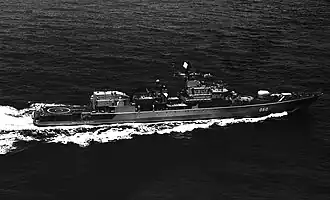 Grenzschutzboot auf Patrouillen-Fahrt.