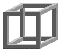 Unmögliche Lattenkiste (Zeichnung)