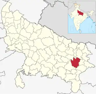 Positionskarte des Distrikts Azamgarh