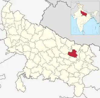 Positionskarte des Distrikts Basti