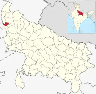 Positionskarte des Distrikts Ghaziabad