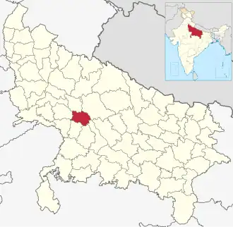 Positionskarte des Distrikts Kannauj