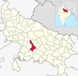 Positionskarte des Distrikts Kanpur Nagar