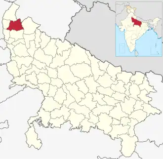 Positionskarte des Distrikts Muzaffarnagar