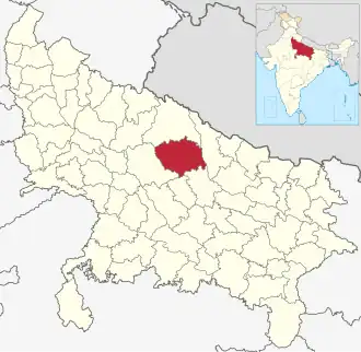 Positionskarte des Distrikts Sitapur