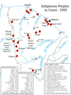 Indigene Verbreitung in Ceará, 2008
