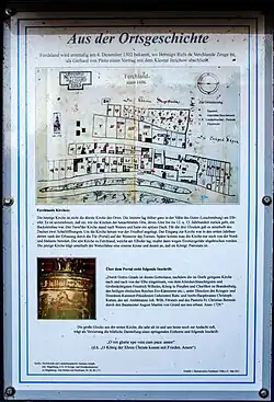 Info­tafel Ferch­land 1696