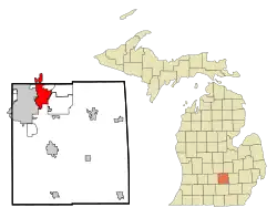 Lage im Ingham County und in Michigan