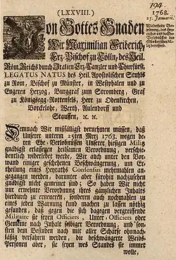 Doppeltes ⁊c. am Ende einer Titelaufzählung, 1768