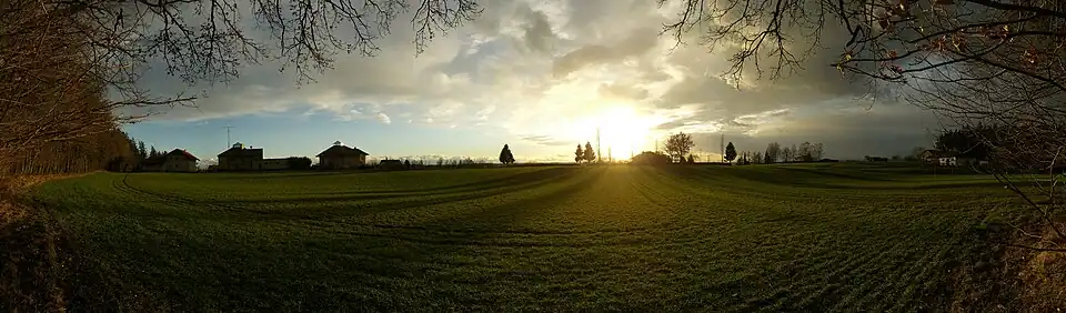 Sonnenuntergang im Innviertel bei Wollöster