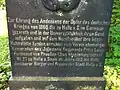 Inschrift am Denkmal für die Gefallenen des Krieges von 1866
