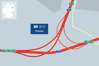 Übersichtskarte Autobahndreieck Nuthetal