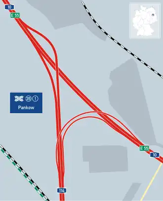 Übersichtskarte Autobahndreieck Pankow