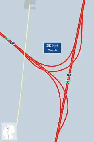 Übersichtskarte Autobahndreieck Walsrode