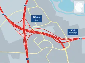 Übersichtskarte Autobahnkreuz Ölper