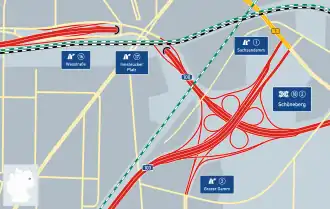 Übersichtskarte Autobahnkreuz Schöneberg