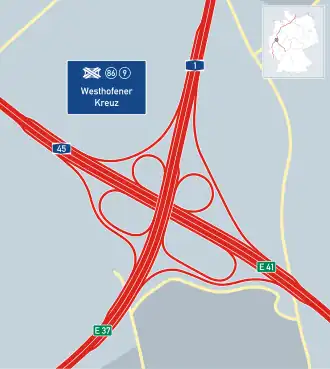 Übersichtskarte Westhofener Kreuz