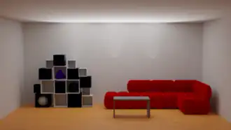 Eine beleuchtete Raumdecke