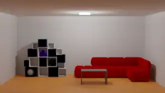 Das von oben kommende einzige Licht lässt diesen Raum weder anheimelnd noch hell erscheinen.