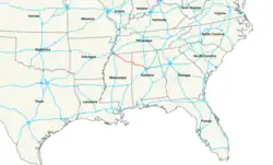 Streckenverlauf der Interstate 22