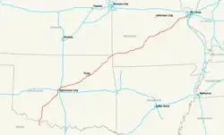 Streckenverlauf der Interstate 44