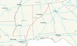 Streckenverlauf der Interstate 59