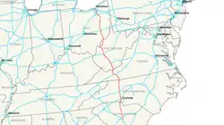 Streckenverlauf der Interstate 77