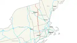 Streckenverlauf der Interstate 91