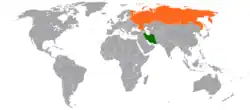 Lage von Russland und Iran