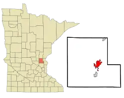 Lage von Cambridge im Isanti County und in Minnesota