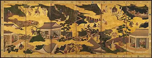 Ise Monogatari Paravent von Matabei School c1650 Teil 2