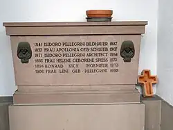 sidoro Raphael Pellegrini (1871–1954) Architekt, Bildhauer, Familiengrab auf dem Friedhof am Hörnli