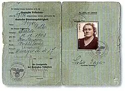 Ausweis der Deutschen Volksliste für Isolde (Sydonia) Bayer