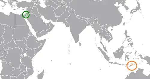 Lage von Israel und Osttimor