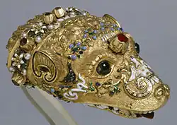 Kopf eines Zibellinos, fast gleich dem des Porträts von Veronese der Gräfin da Porto (etwa 1550–1559).