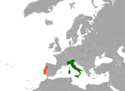Lage von Italien und Portugal