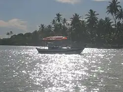 Blick auf das Mündungsdelta des Flusses Itariri