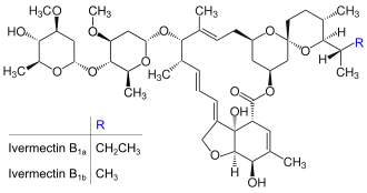 Strukturformeln von Ivermectin B1a und B1b