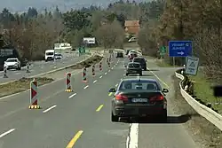 Beginn der D 4 bei Jíloviště