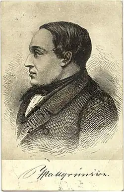 Jonas Hallgrímsson, gezeichnet von Déssington, 1845