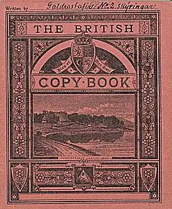 Umschlag eines Schreibheftes von Jónas Jónasson, etwa 1915