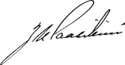 Unterschrift von Juho Kusti Paasikivi