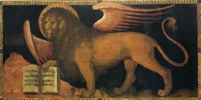 Löwe von San Marco in der Sala Grimani im Dogenpalast, Venedig (1415)