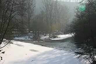 Die winterliche Jagst in Schöntal